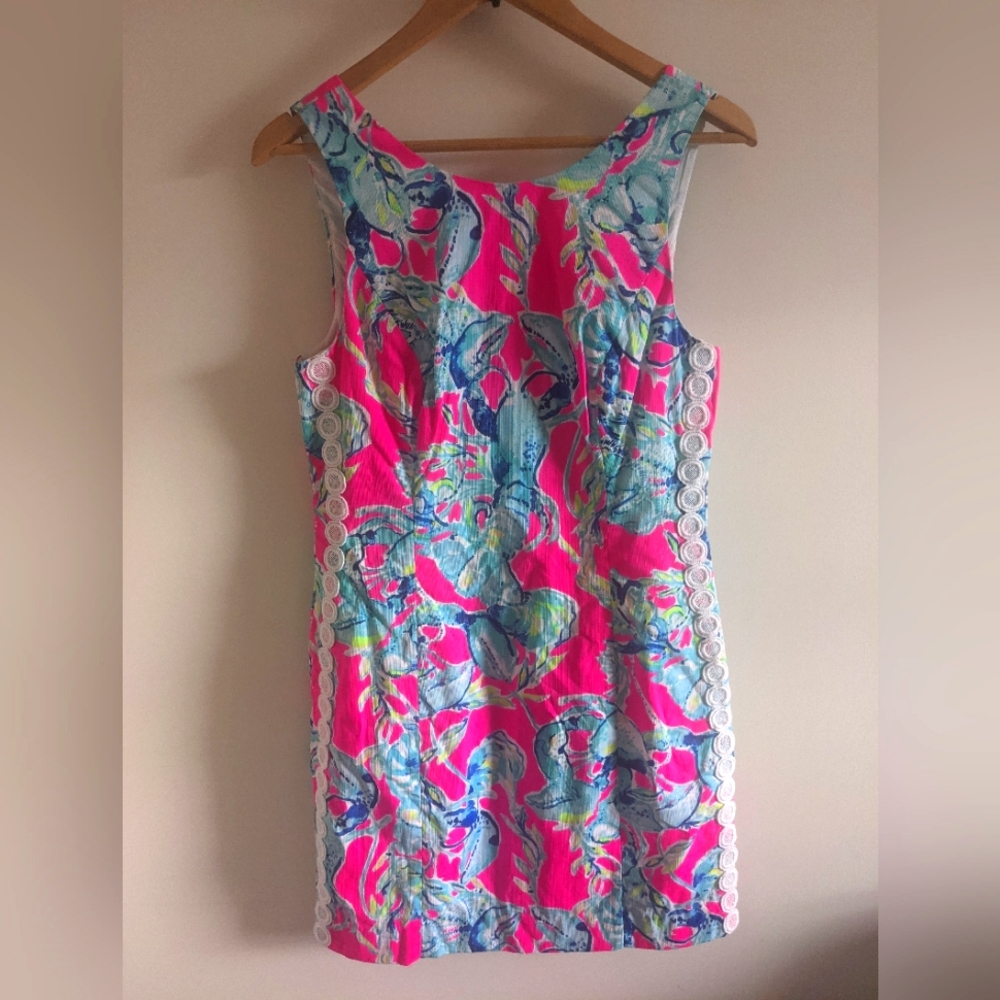 LILLY PULITZER Lobsters In Love Mila Shift summer Dress USA 6 UK 10 - Picture 1 of 11